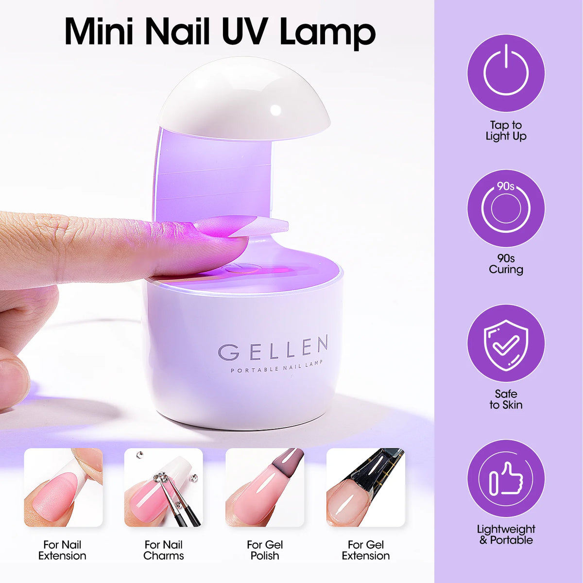 GELLEN Gel Nail Kit With Press On Nails French Tip UV Lamp