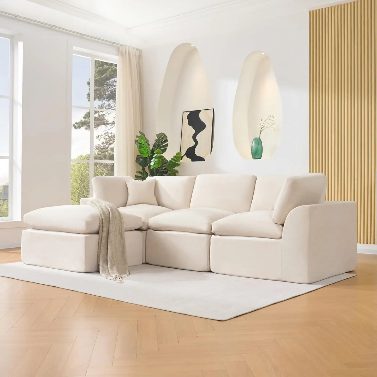 HiMISS Modular Sectional Sofa With Deep Seat Memory Foam Comfort