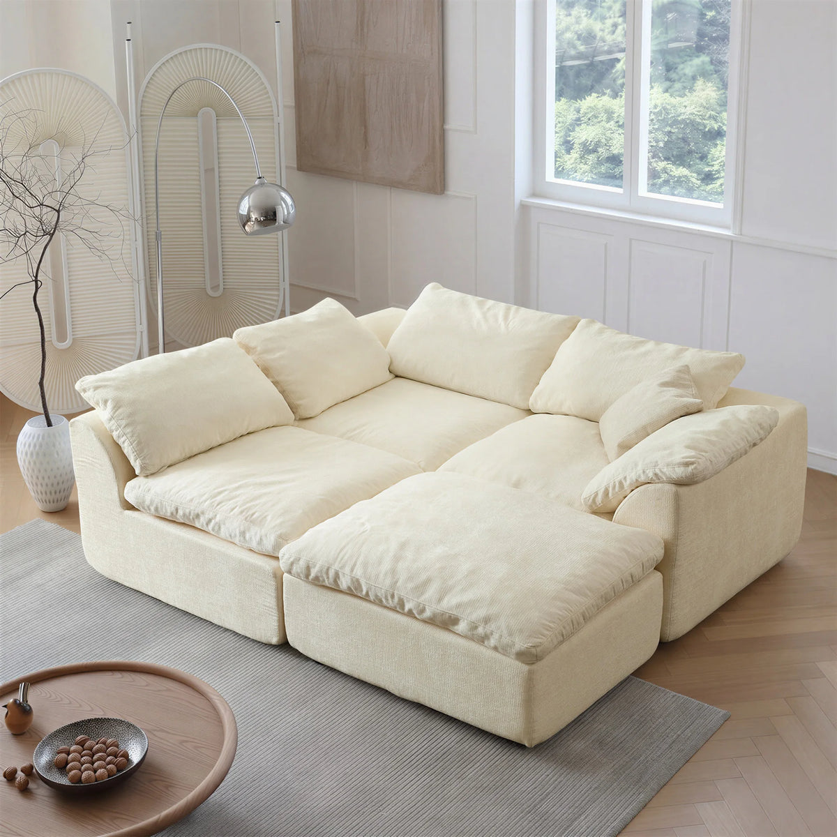 Yeflixvrau Modern Modular Sectional Sofa With Deep Seat Cushions
