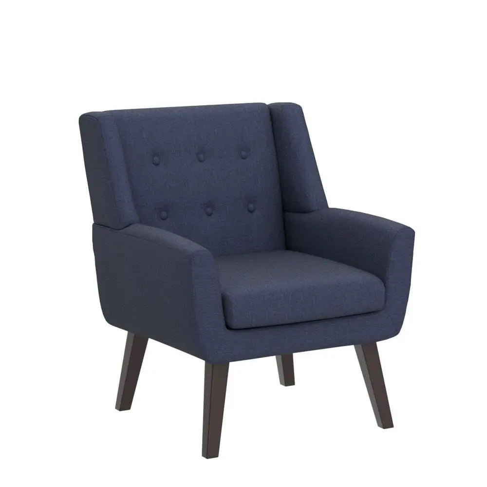 Accent Chair for Living Room,Upholstered Button Linen Armchair Chair Mid Century Modern Tufted Armchair with Fabric,Comfy Arm C