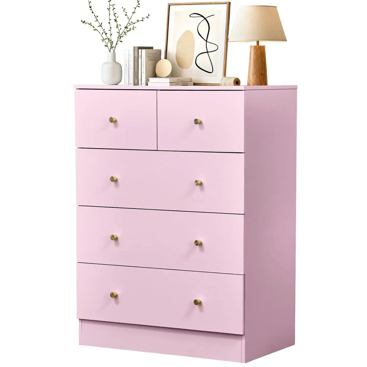Modern Wood Dresser With AntiTipping Design And Handles