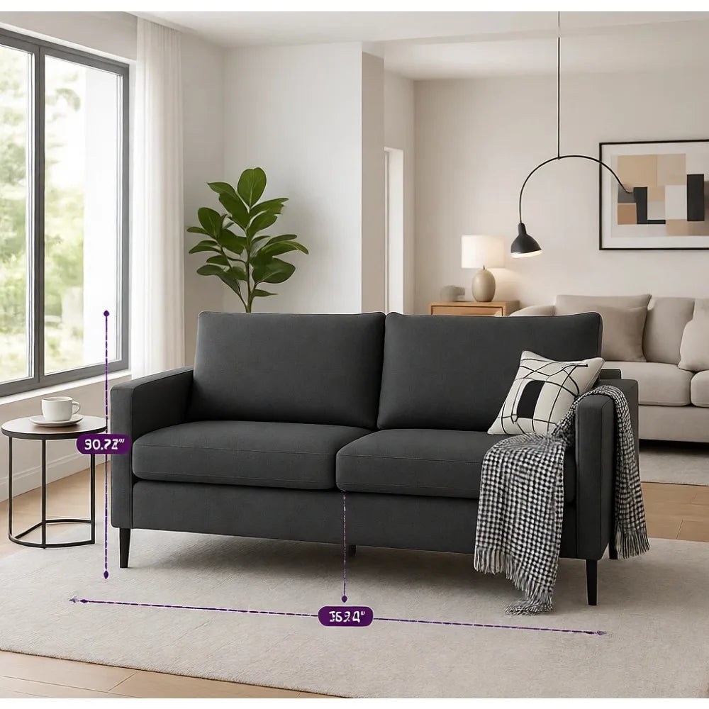 Linen Two Seater Sofa For Apartments And Dorm Rooms