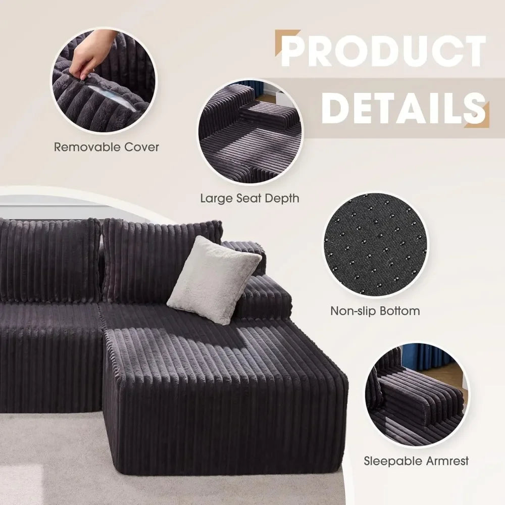 Cloud Modular Sectional Sofa With Memory Foam Chaise