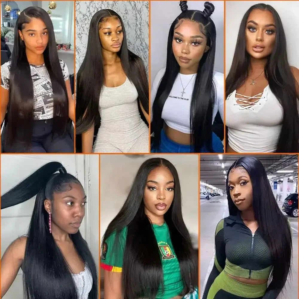 40 46 Inch 13x4 13x6 HD Transparent Bone Straight Lace Front Wigs 40 Inch 220% Raw 360 Hd Full Lace Wig Bone Straight HD Lace Frontal Wig 13x6  Human Hair Wigs Pre Plucked For Women Bone Straight Lace Front Human Hair Wigs