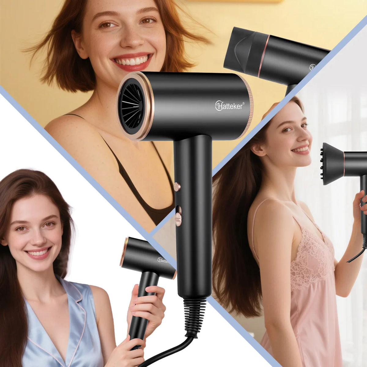 Hatteker High-Power Hair Dryer for Home Use Cold And Hot Air Student Dormitory Electric Blow Dryer Hairdryer