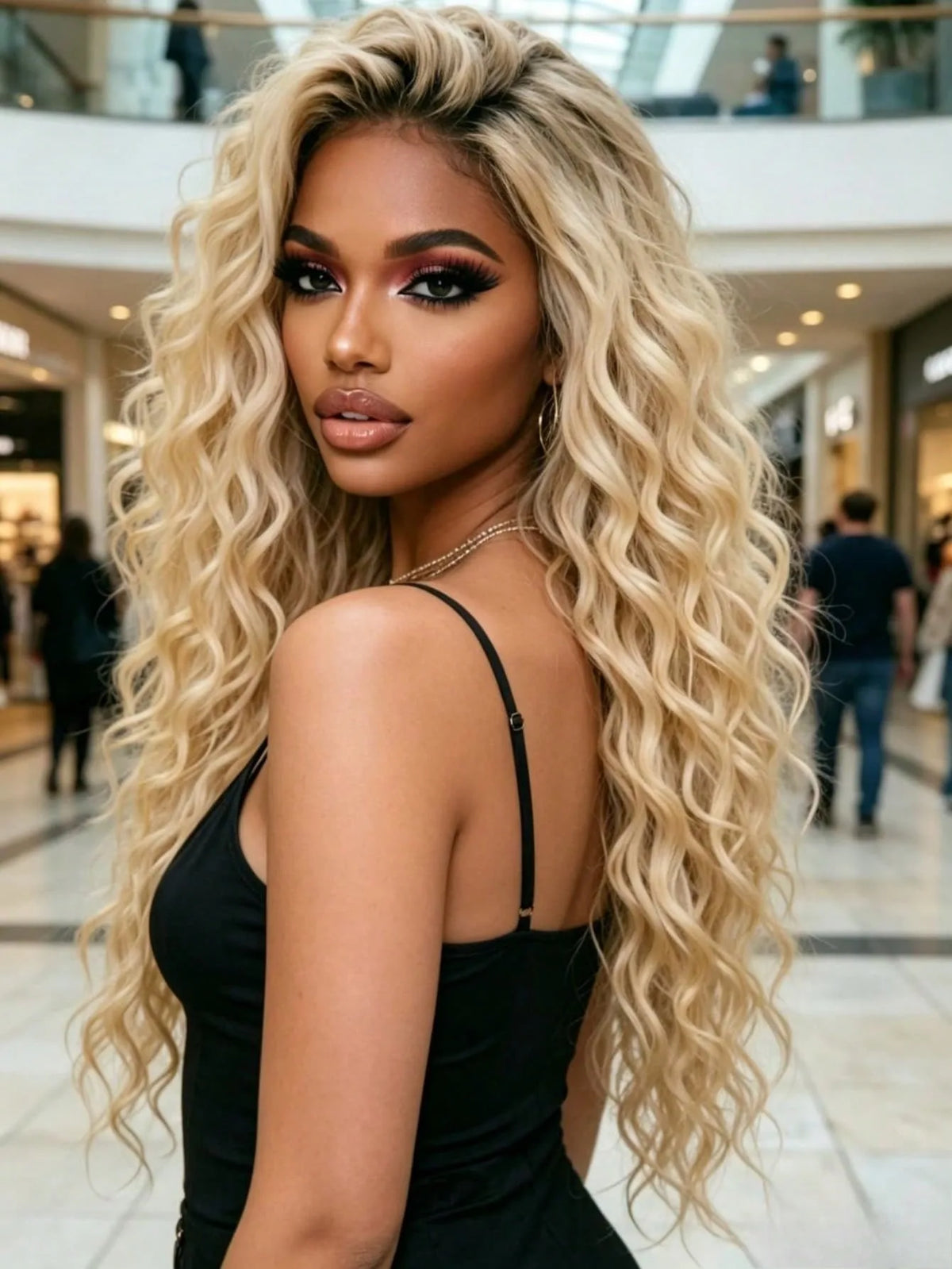 250% Density Ombre Blonde Lace Front Wig Human Hair Brazilian Human Hair For Women 13x4 HD Transparent Deep Wave Lace Front Wig Pre Plucked Natural Hairline Kinky Curly Human Hair Wig
