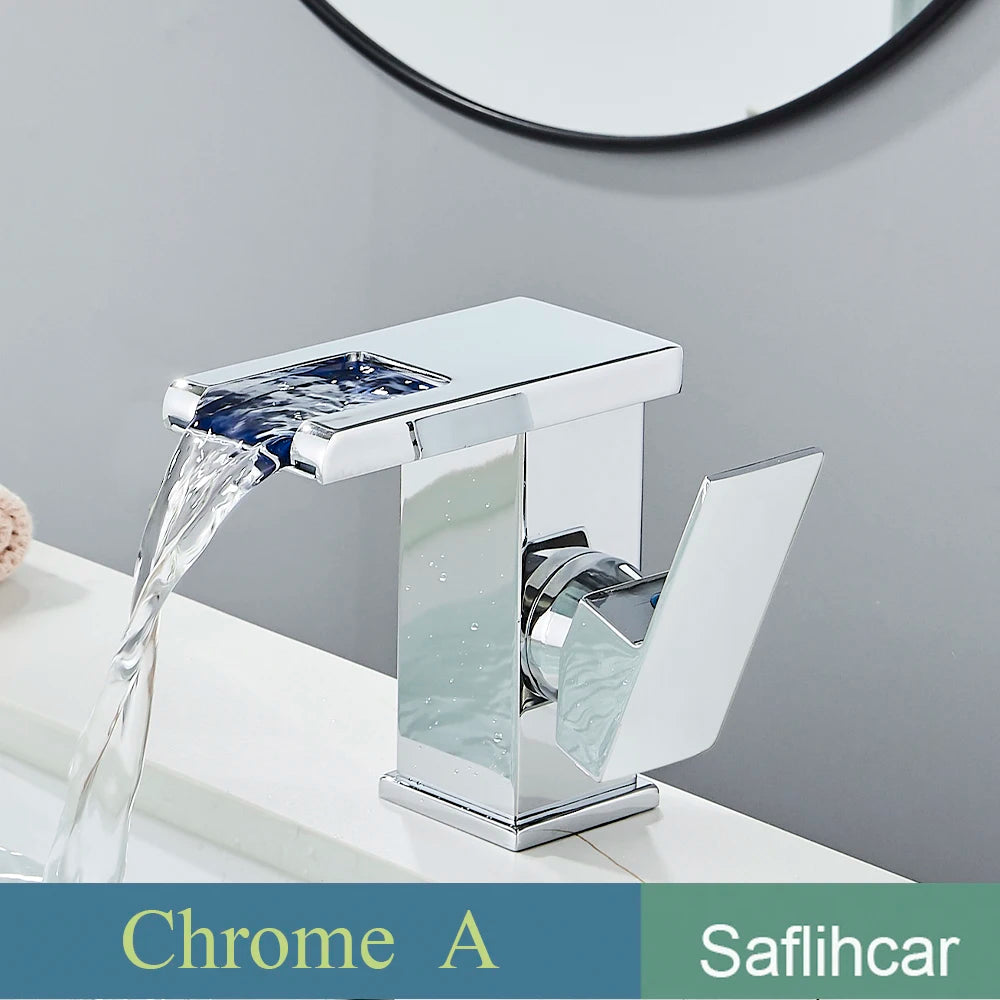 SAFLIHCAR LED Single Handle Hot And Cold Basin Faucet