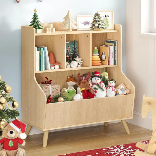 Lism 3-Tier Wooden Bookshelf with Spacious Top Slot
