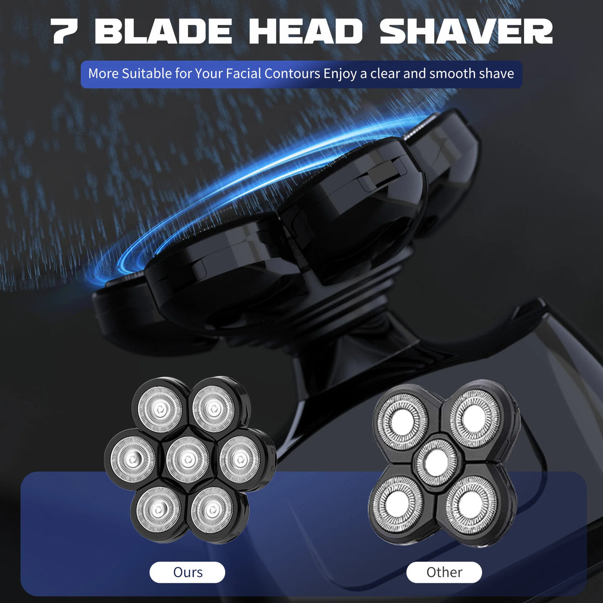 SEJOY 7D Magnetic Floating Head Shaver For Men USB Rechargeable