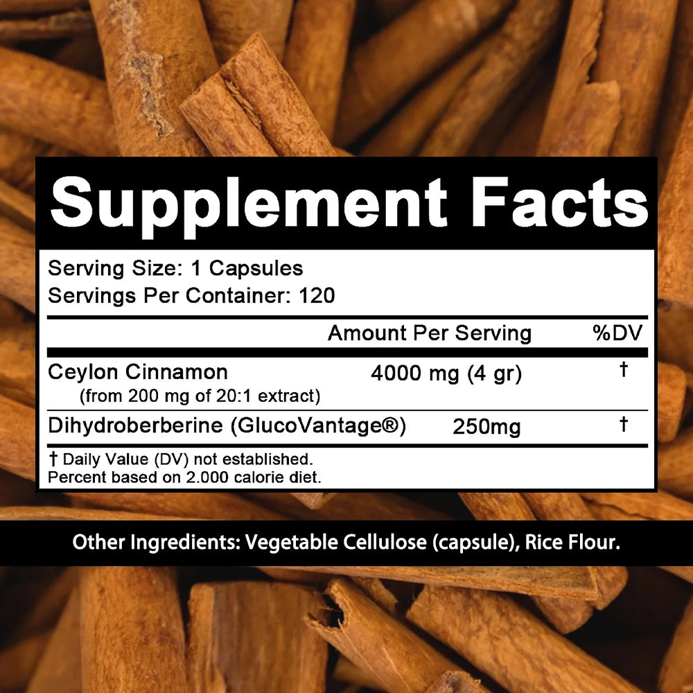 Kenofor Berberine Supplement With Ceylon Cinnamon Supports Skin Health