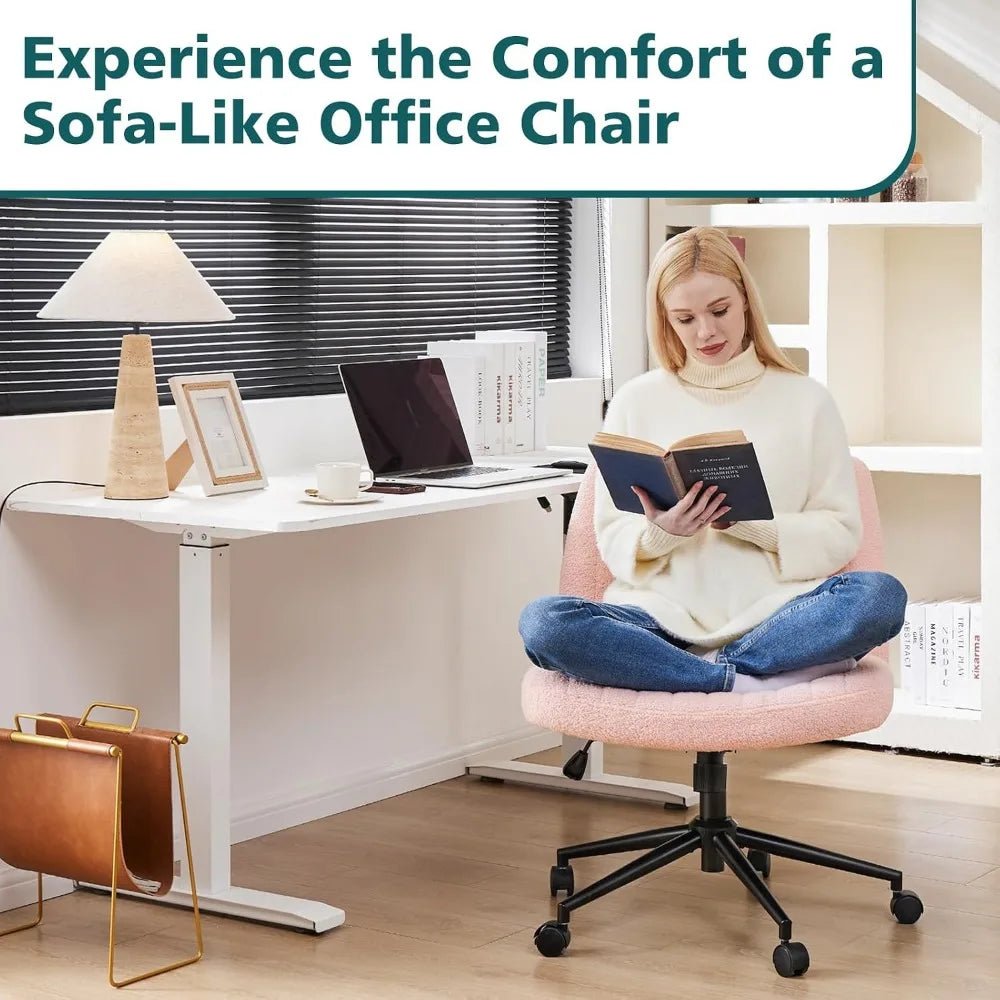 Cross Chairs With Wheels Wide Seat Swivel Home Office Chair