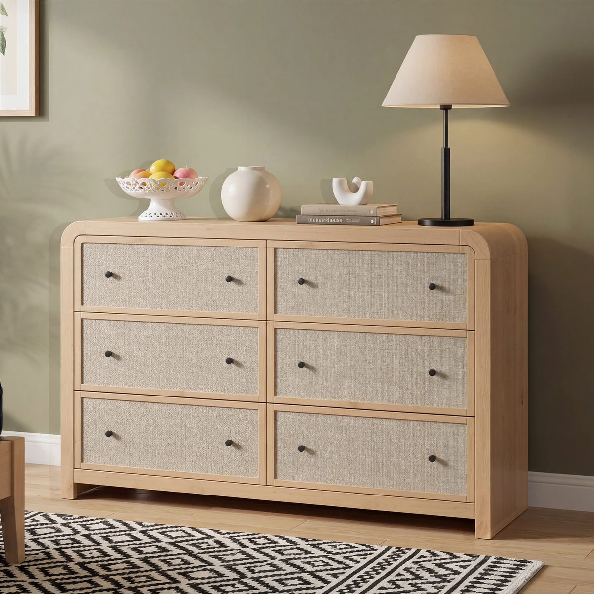 GAOMON Modern Farmhouse Dresser with Deep Drawers and TV Stand