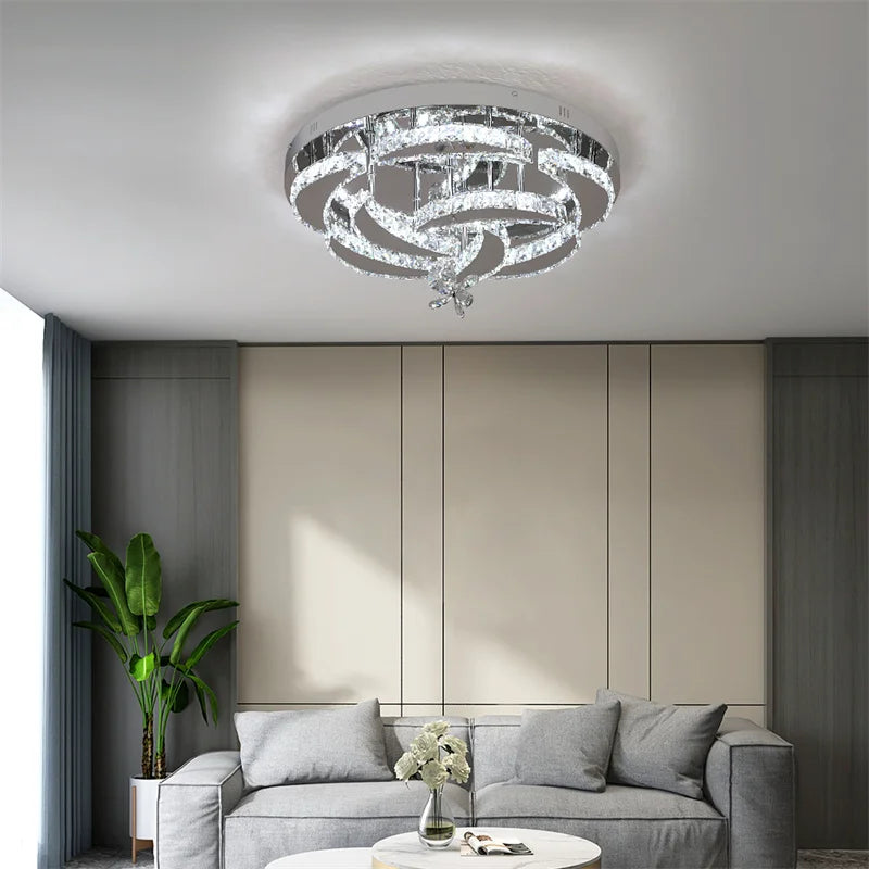 GreeLustr Dimmable Crystal Led Ceiling Chandelier Light