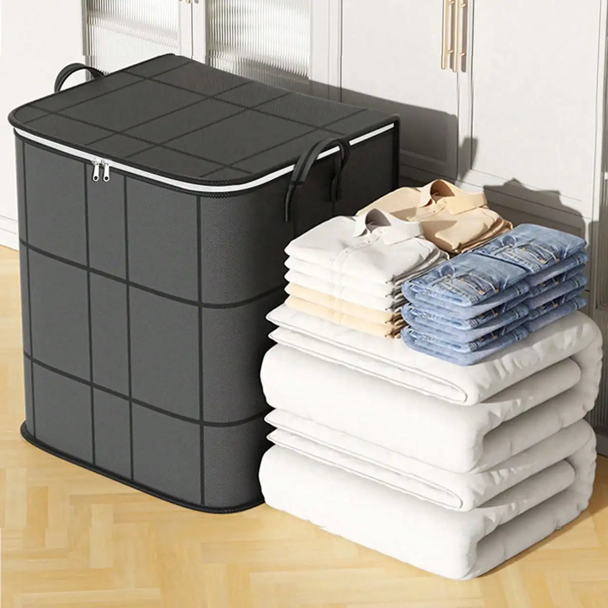 Foldable Clothes Storage Bag Large Capacity Dust Cover For Wardrobe