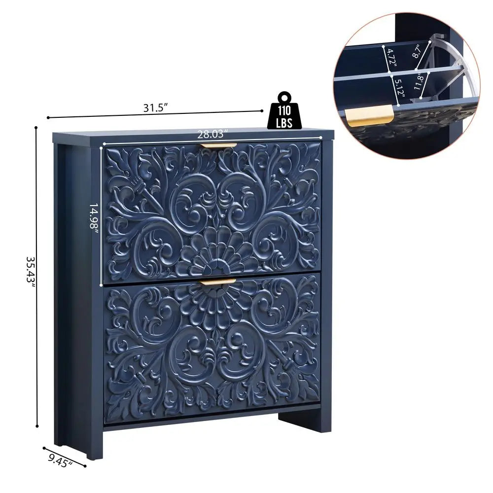 XMSJ Flip Drawer Shoe Cabinet Set With Hidden Entryway Storage