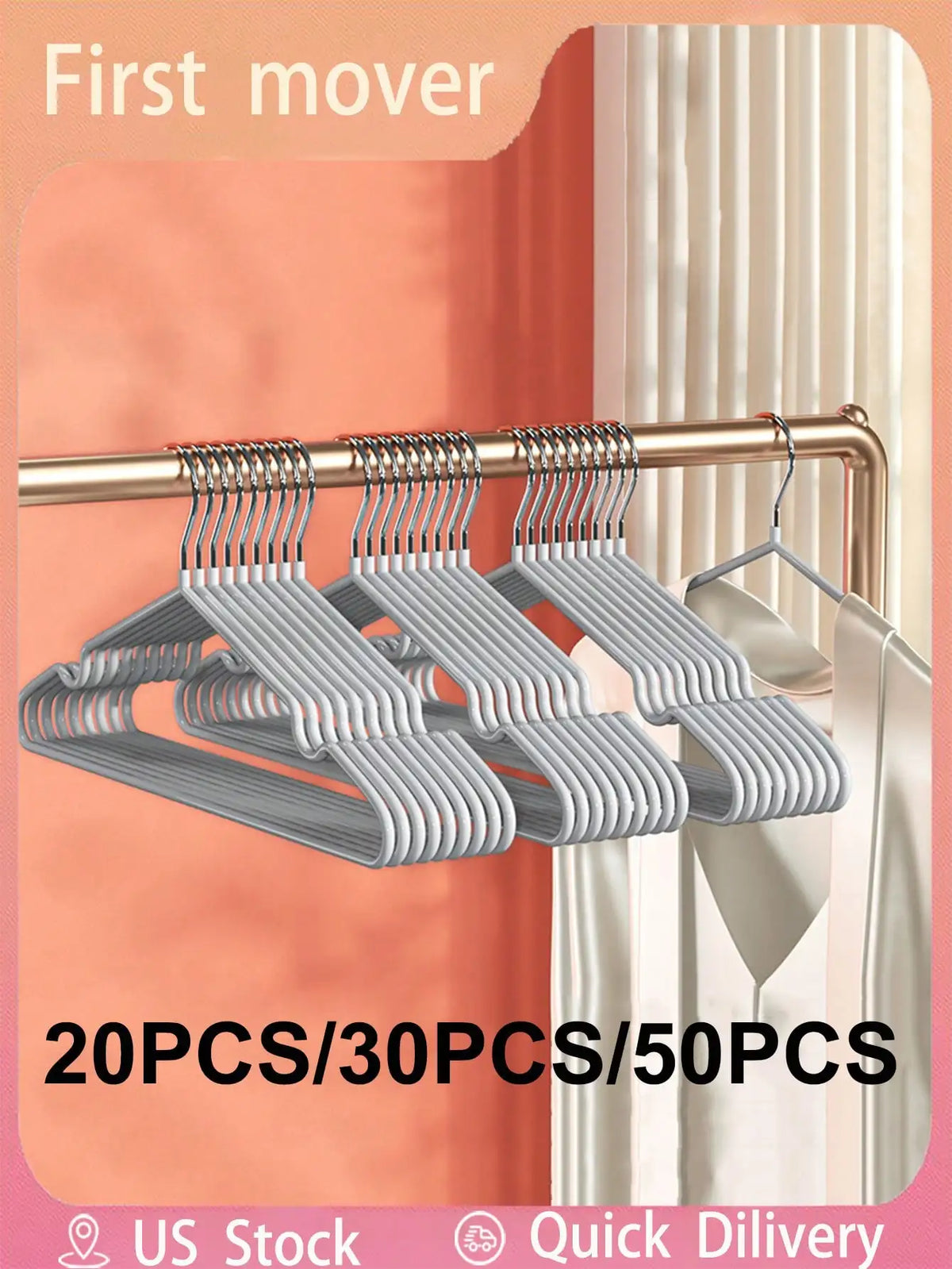 Stainless Steel Dip Coated Hangers With Shoulder Grooves