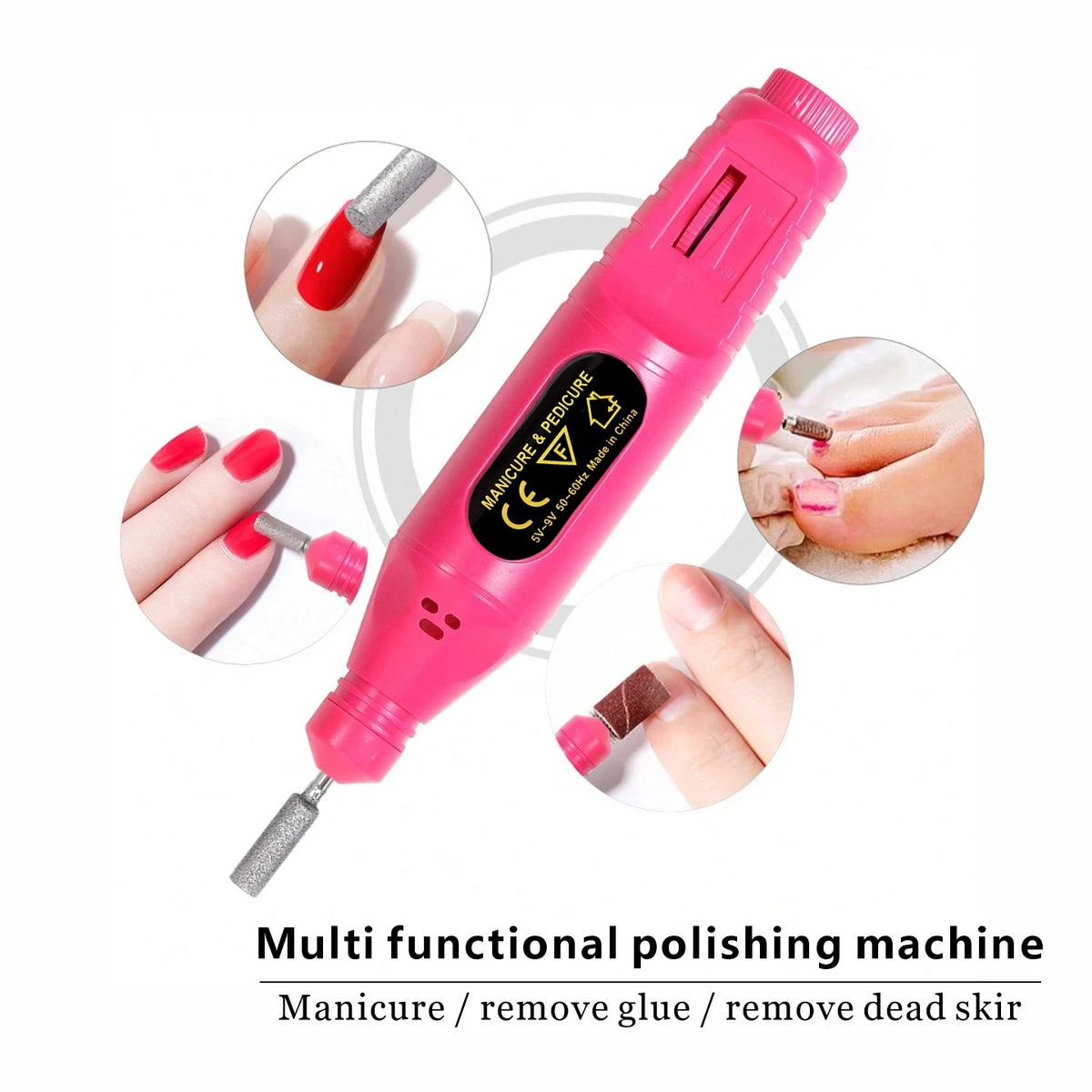 Nail Care Tool Set, Featuring a UV Nail Lamp, Nail Polisher, Cuticle Pusher and Remover, Toe Nail Separator, Nail File, and Nail Brush. Suitable for Professional Nail Salons or Home Nail Care. Perfect Holiday Gift.