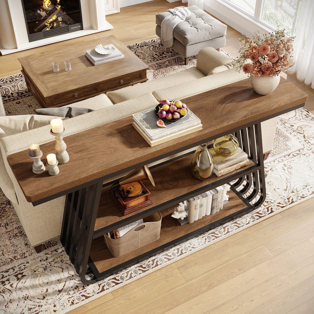 Tribesigns Entryway Table With Shelves 3 Tier Console Table