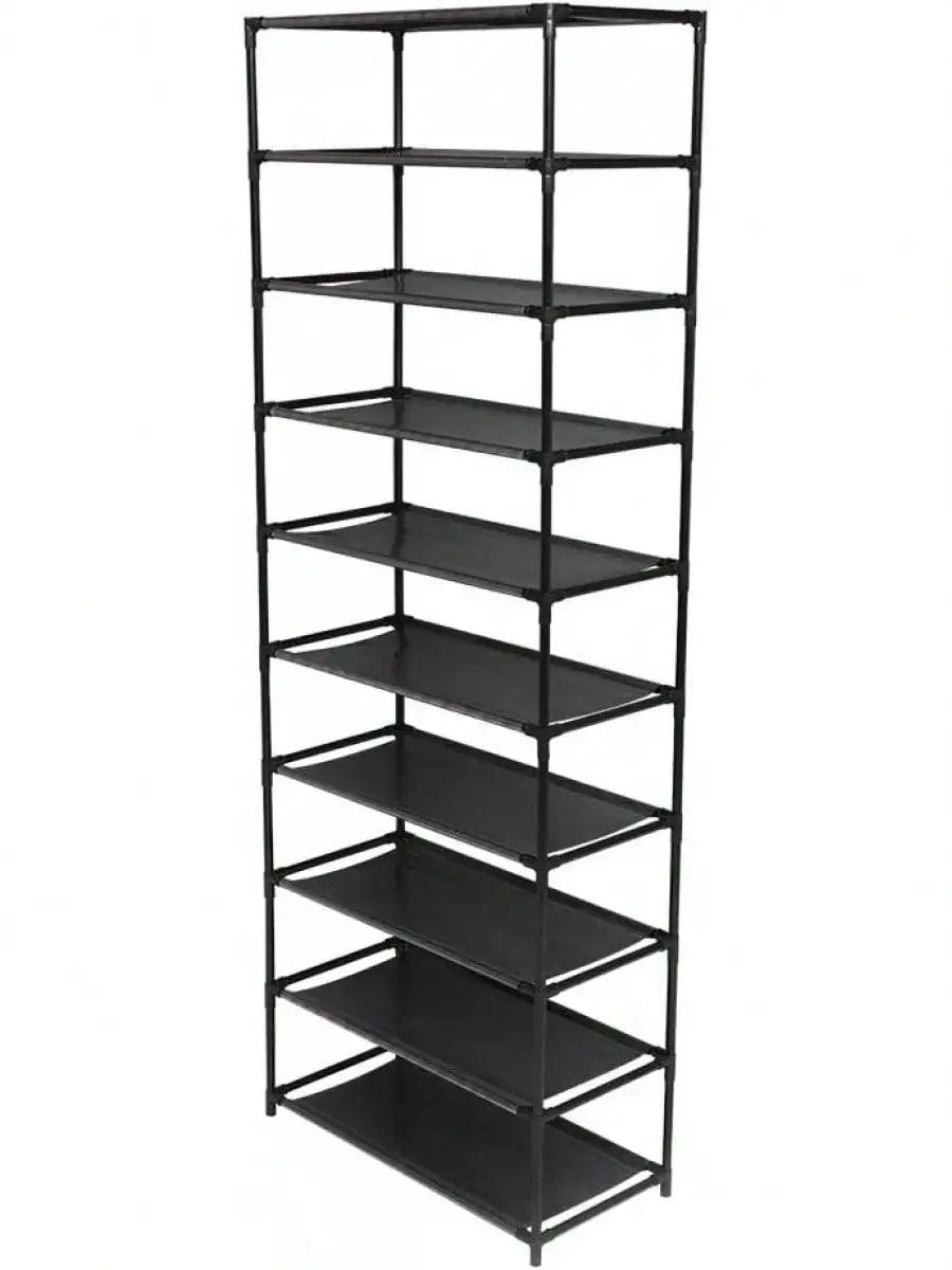 10-Tier Shoe Rack Organizer With Detachable Non-Woven Fabric Holds 50 Pairs