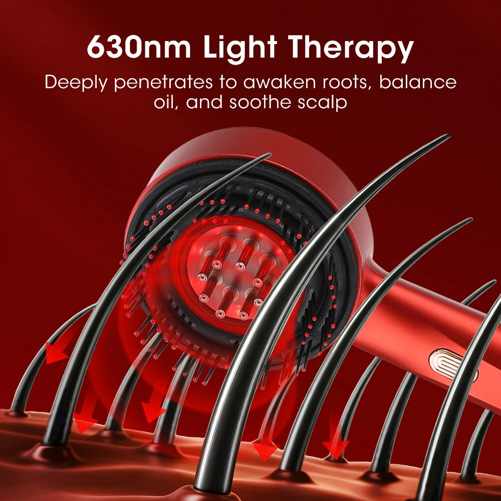 Modes Electric Massage Comb Portable Red Light Kneading Massage Hair Brush Hair Follicles On The Head Essence Oil Applicator