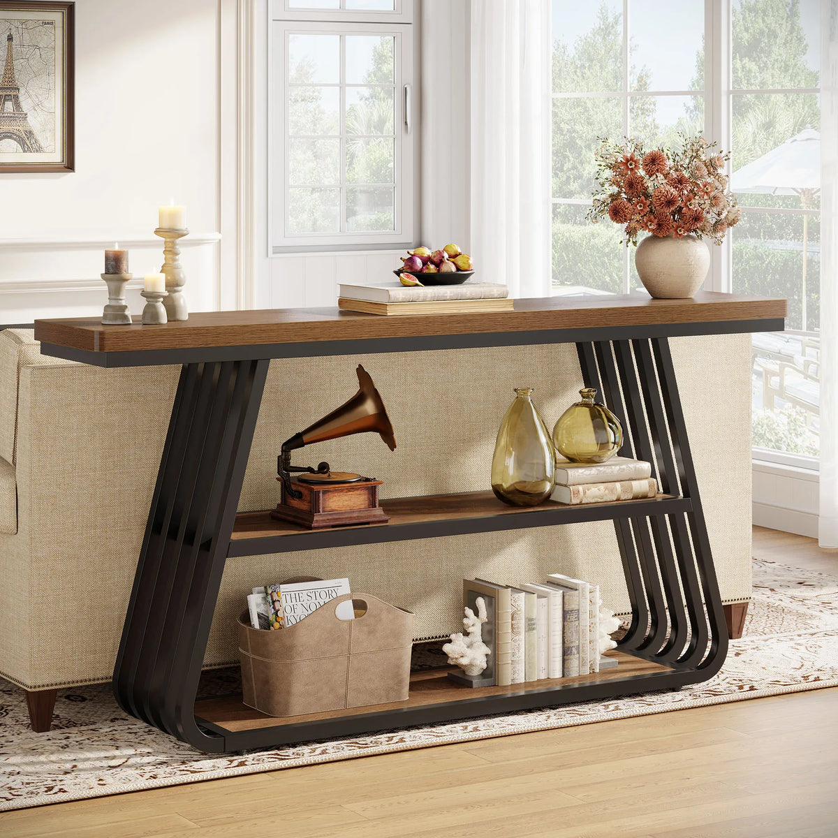 Tribesigns Entryway Table With Shelves 3 Tier Console Table