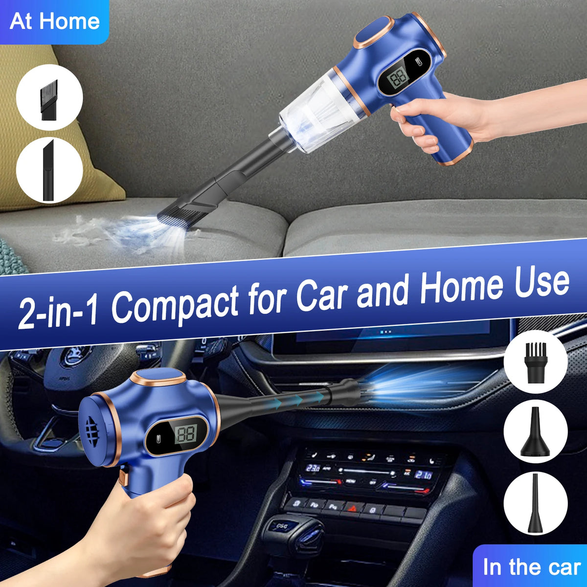 Home Appliance Portable Powerful Handheld Vacuum Cleaner, Long Battery Life Suitable for Cleaning Car and Home Debris
