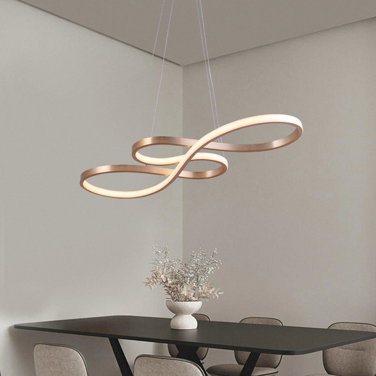 GreeLustr Modern Dimmable Acrylic Pendant LED Chandelier For Living Room
