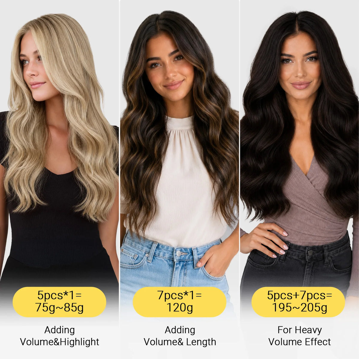 Sunmofavo Clip In Human Hair Extensions 100% Remy Straight, 3‑8‑613 Walnut Brown Bleach Blonde Ombre, Seamless Clip‑On Hairpieces 7Pcs 120G For Fine Thin Hair Silky Smooth Re‑Stylable Non‑Slip Clips For Women Daily