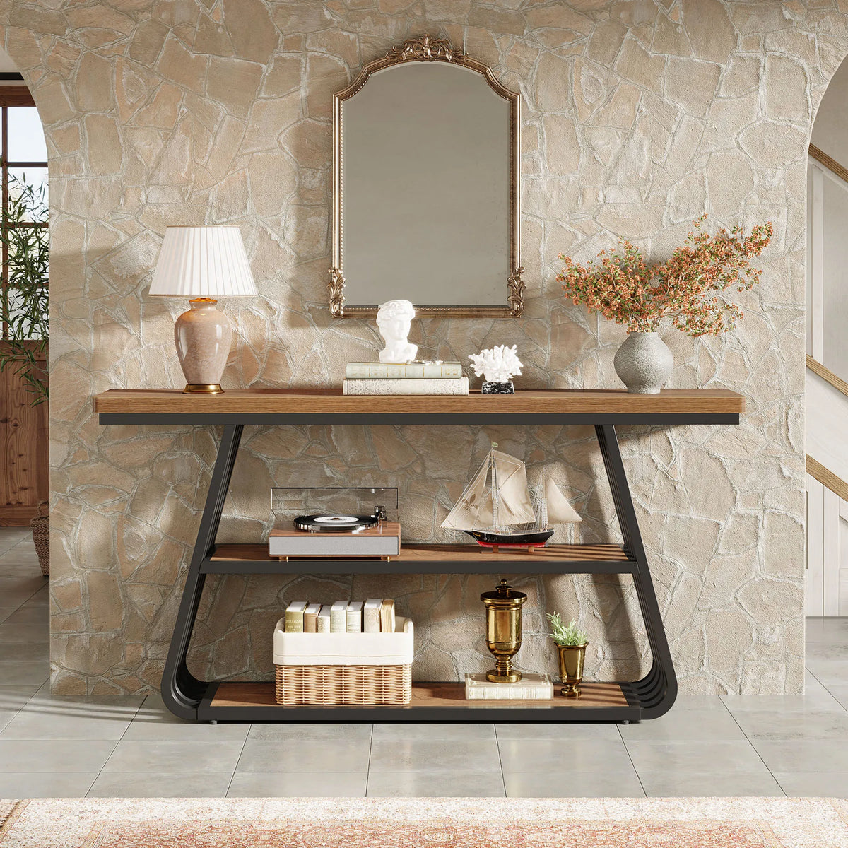 Tribesigns Entryway Table With Shelves 3 Tier Console Table