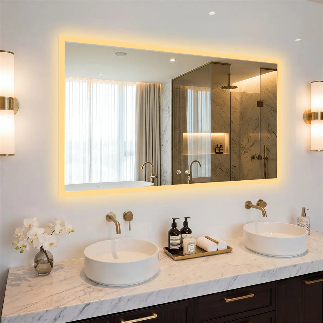 LUVODI LED Vanity Mirror With Defog And 3 Temperature Settings