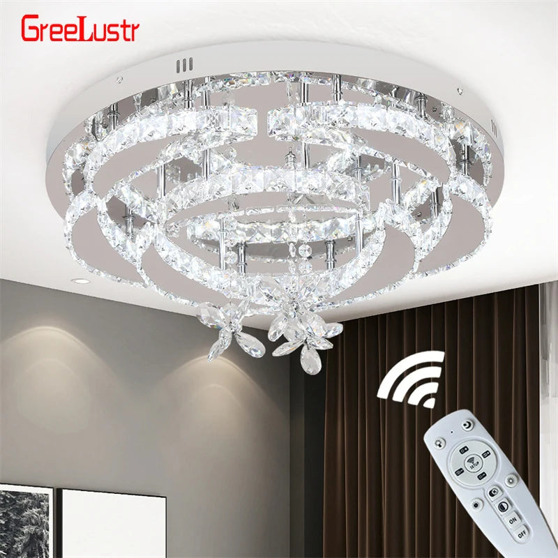 GreeLustr Dimmable Crystal Led Ceiling Chandelier Light