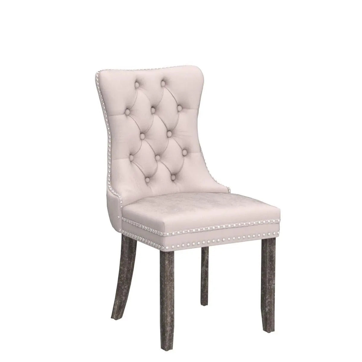 Velvet Upholstered Tufted Dining Chair with Nailhead Trim & Ring Pull, Solid Wood Legs, Modern Kitchen Chair, Set of 4, Custom