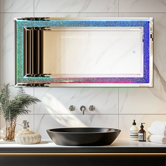 Wisfor Diamond Full Length Floor Mirror With RGB LED Lights