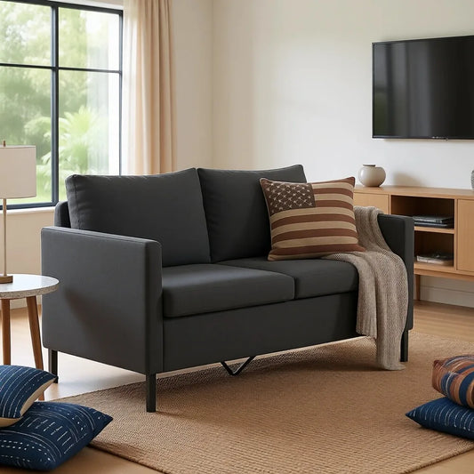 Linen Two Seater Sofa For Apartments And Dorm Rooms