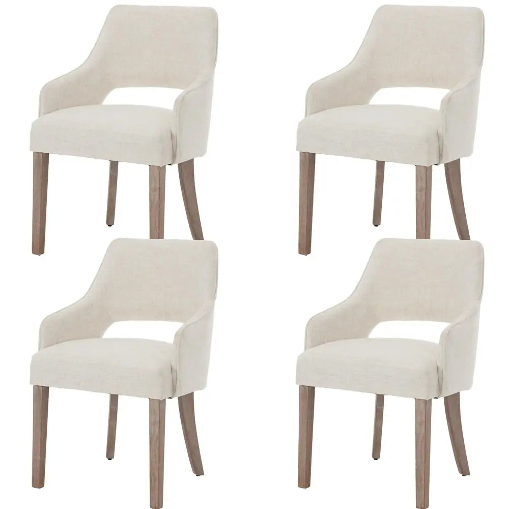 XMSJ Upholstered Dining Chairs With Padded Seats And Wood Legs