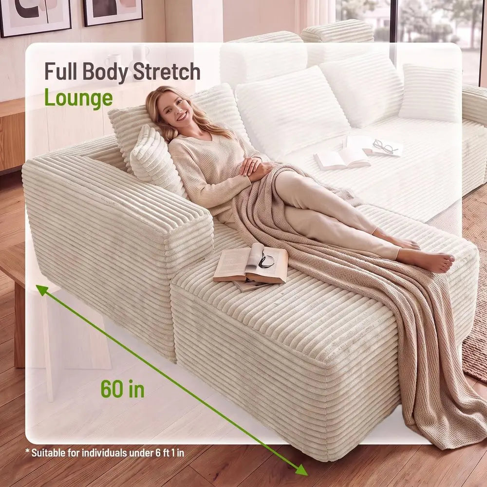Modern XMSJ Boneless L Shaped Sofa With High Back Support