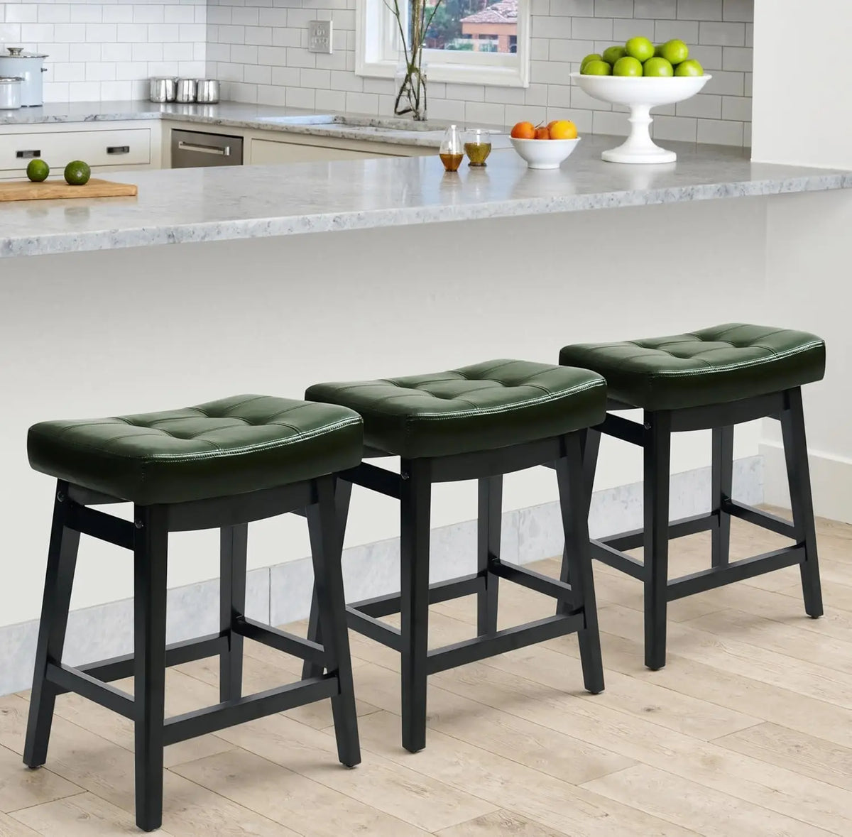 Backless Farmhouse Bar Stools for Kitchen Counter and Island Seating