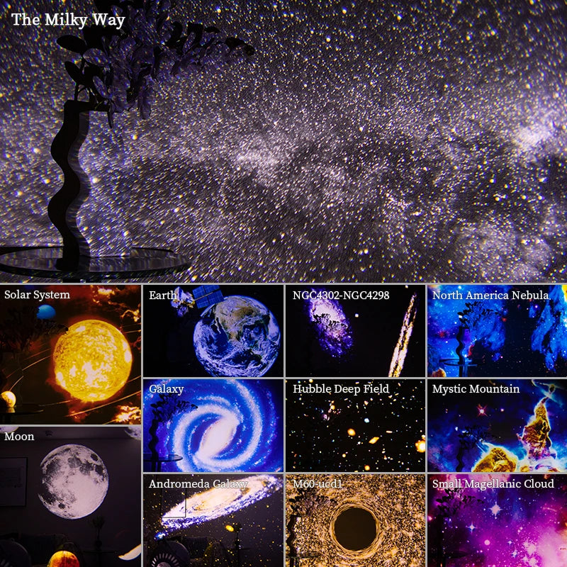 AUSYLE Night Light Galaxy Projector 360 Degree Starry Sky Lamp