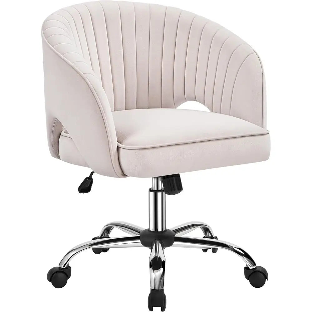 Cute Desk Chair Velvet Vanity Chair with Wheels Home Oice Upholstered ern Swivel Armchair with Tuted Barrel Back or Study, Vanit