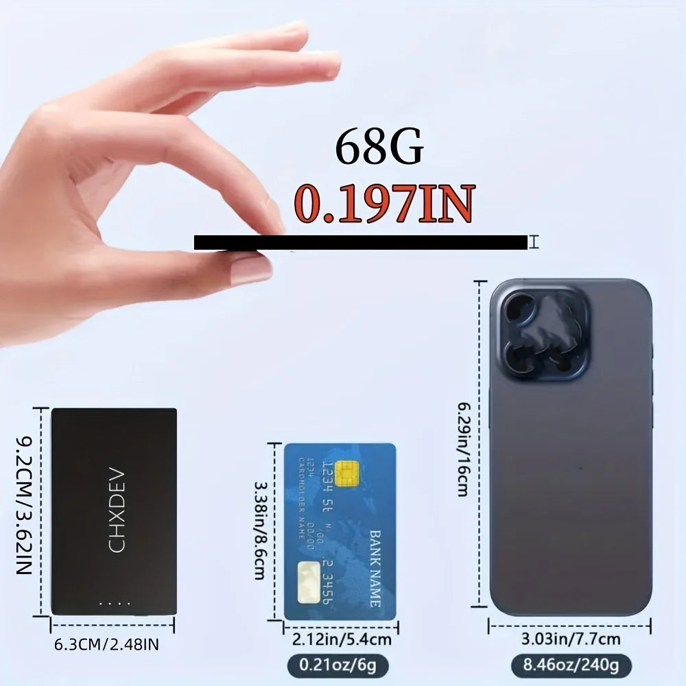 10000/5000mAh Portable Power Bank, Wireless Charger, Ultra-thin Power Bank, Phone Charger, Fast Charging, Built-in Type-C Dual Output Cable, Compatible with All Type-C Charging Phones, Holiday Gift, Black