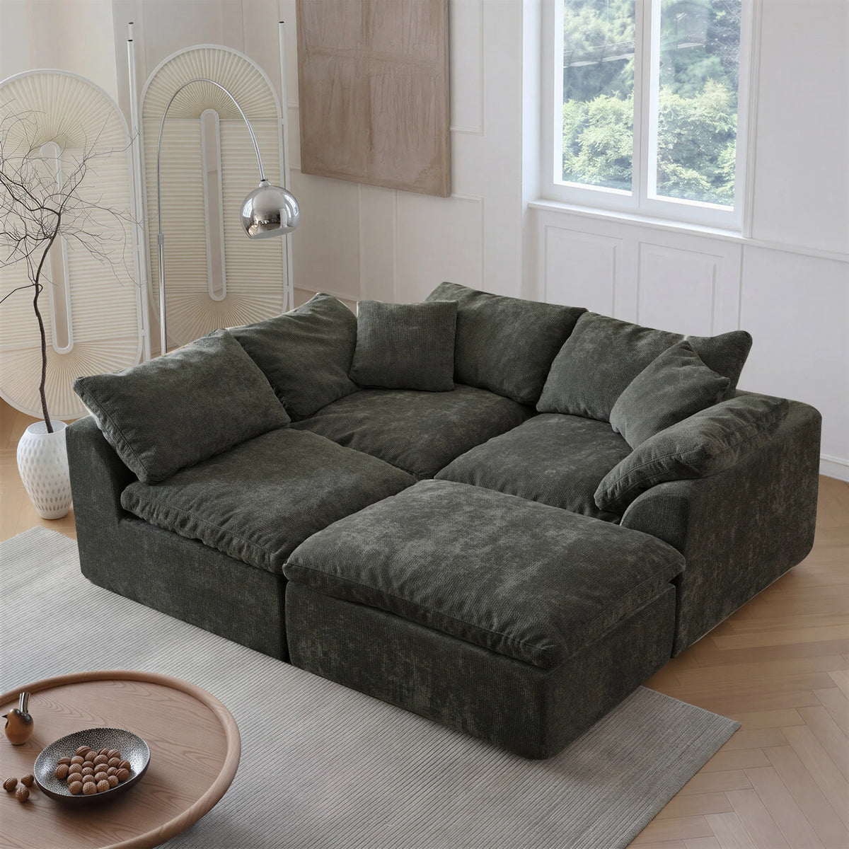 Yeflixvrau Modern Modular Sectional Sofa With Deep Seat Cushions