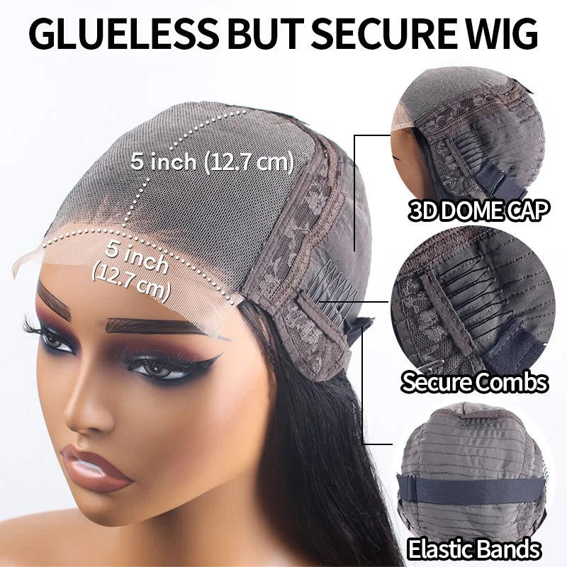 100% Virgin Human Hair Bob Wigs Straight 3x1 T Part HD Lace Closure Wig 1B Natural Black 8 to 16 Inch Glueless Wear and Go