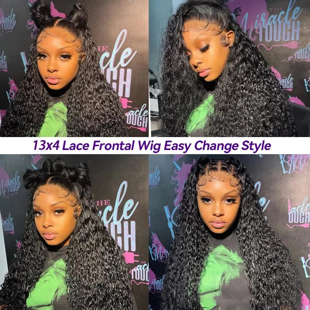 OKVOKV Brazilian Virgin Hair Kinky Curly HD Lace Front Wig
