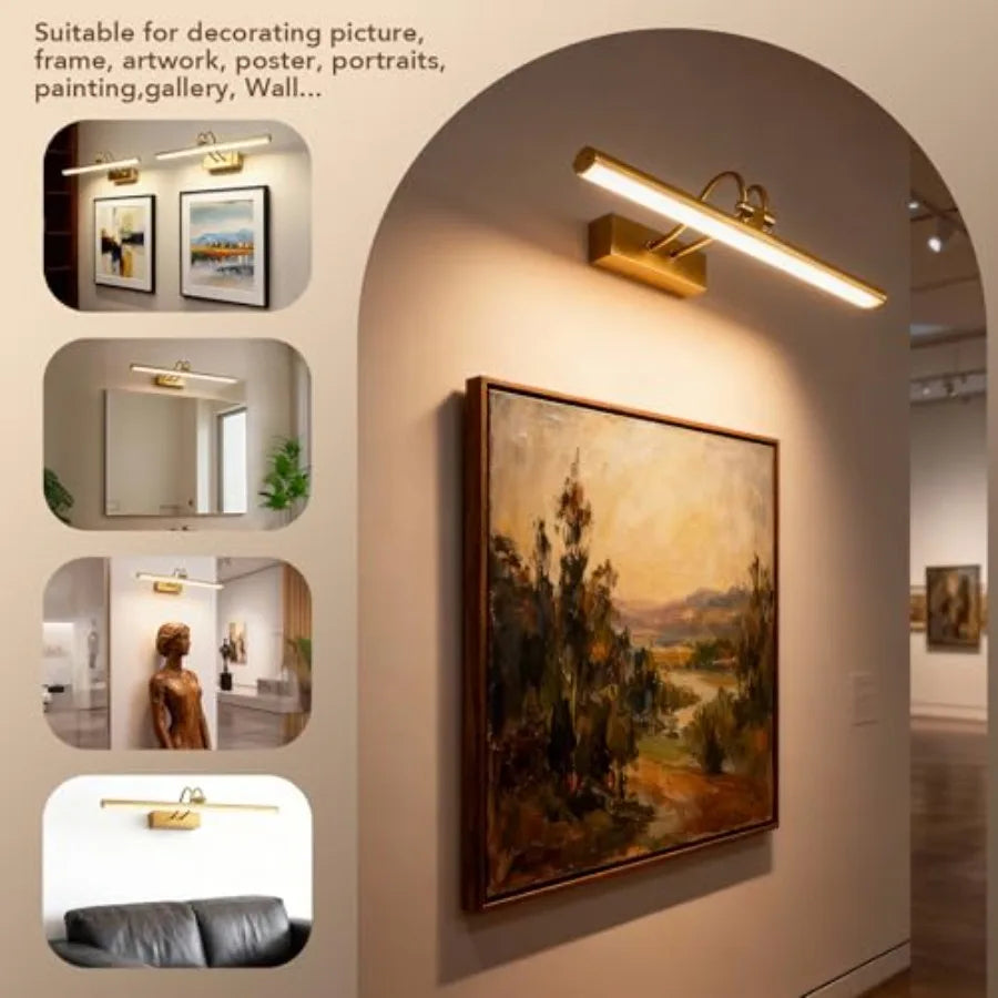 Picture Light, Picture Lights for Wall Cordless, 20inch Picture Lights with Timer and Dimmable, 5000mAh Battery Wall Lights for