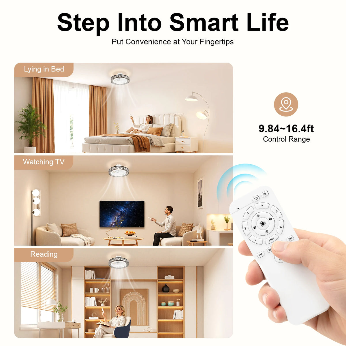 Contemporary Ceiling Fan With Integrated Light And Remote Control