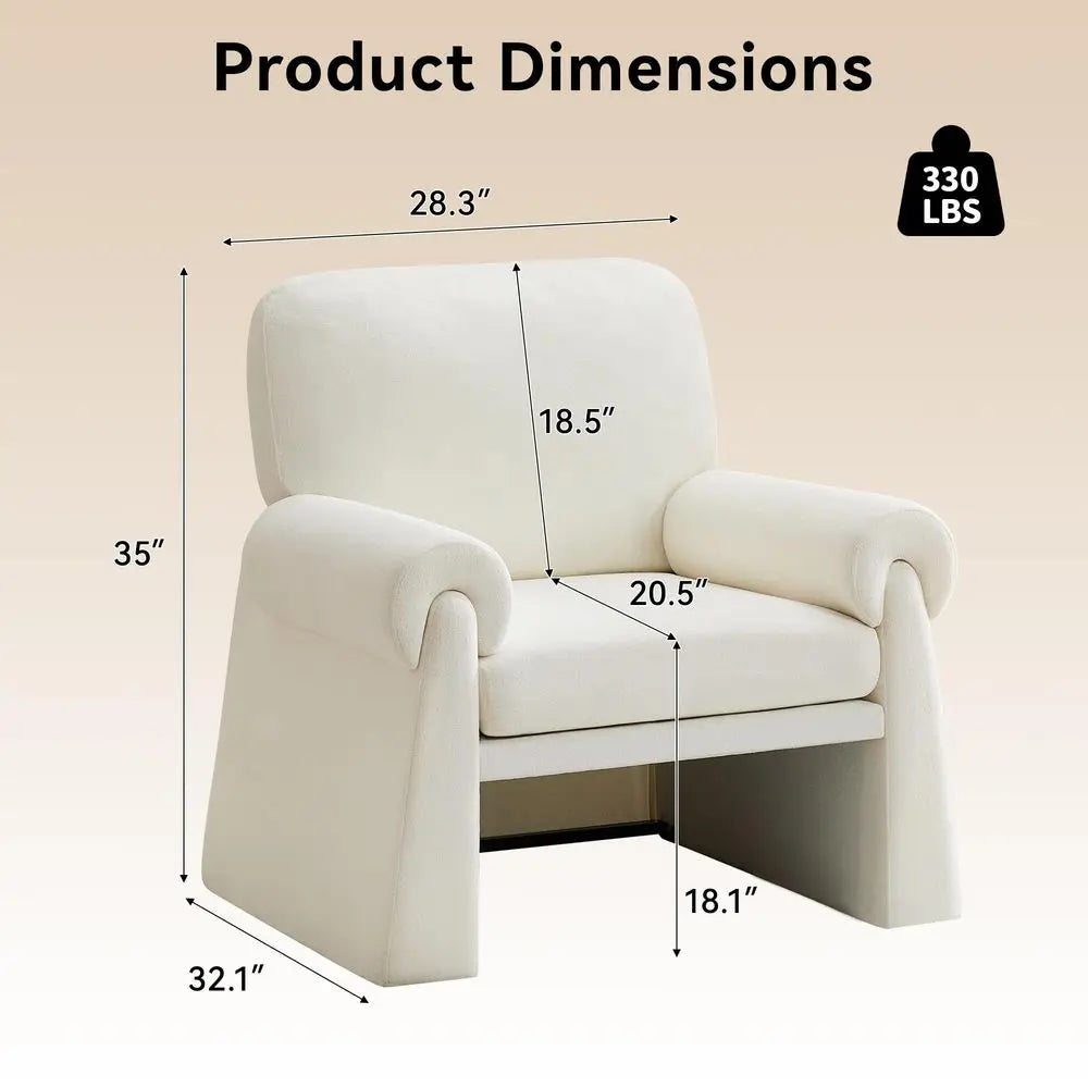 Accent Chair, Comfy Living Room Chairs, Single Sofa Chair with Thick Cushion and Armrests, Upholstered Arm Chair for Living Roo