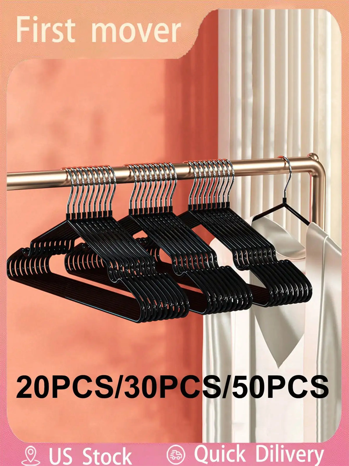 Stainless Steel Dip Coated Hangers With Shoulder Grooves