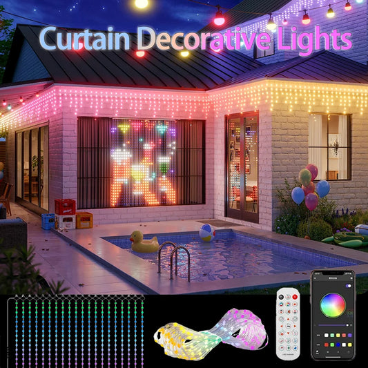 LED Curtain Lights With Music Sync App And Remote Control