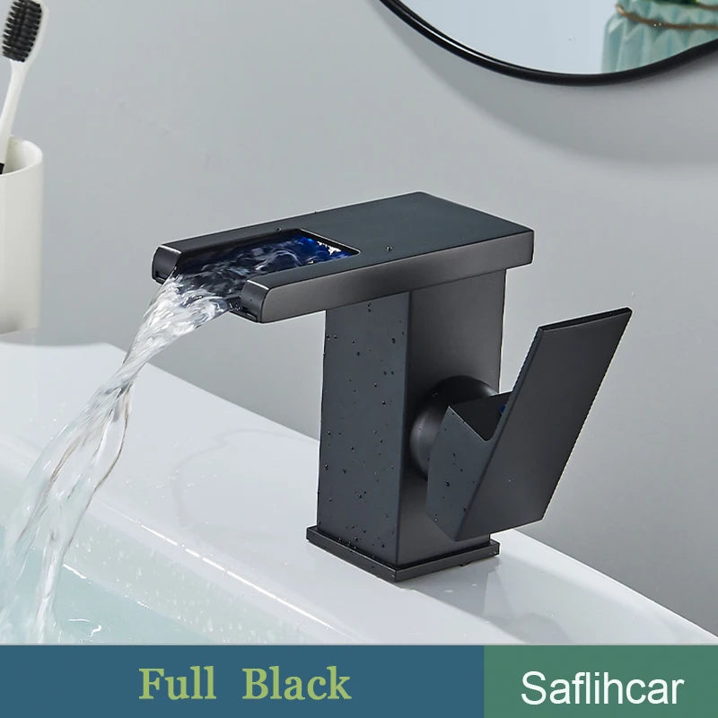 SAFLIHCAR LED Single Handle Hot And Cold Basin Faucet