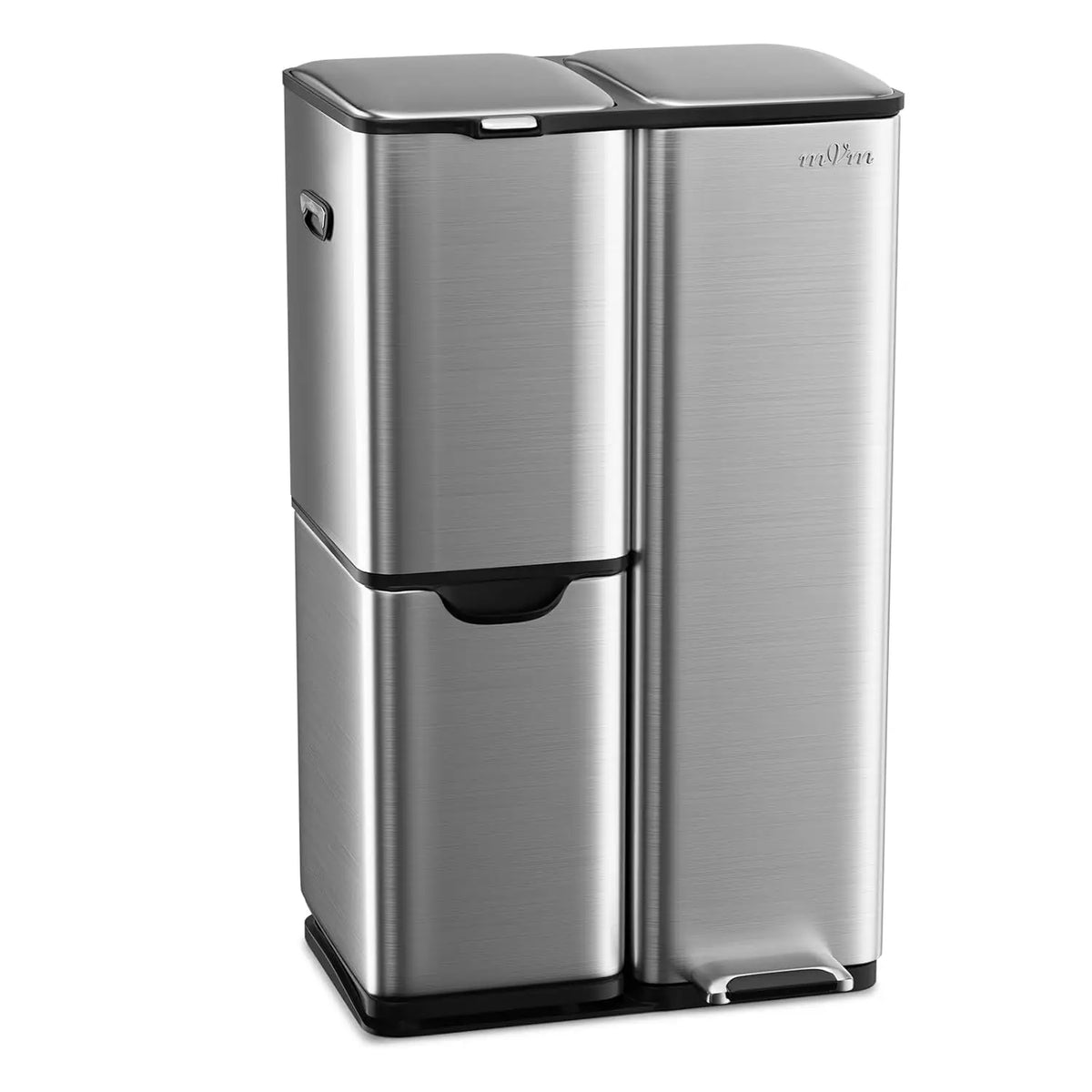 mVm Three Compartment Stainless Steel Recycling Trash Can